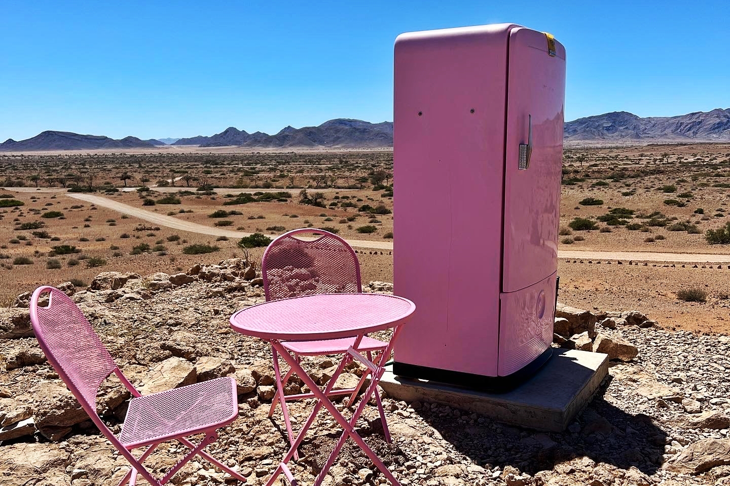 The Unbelievable Pink Fridge in the Namibian Desert